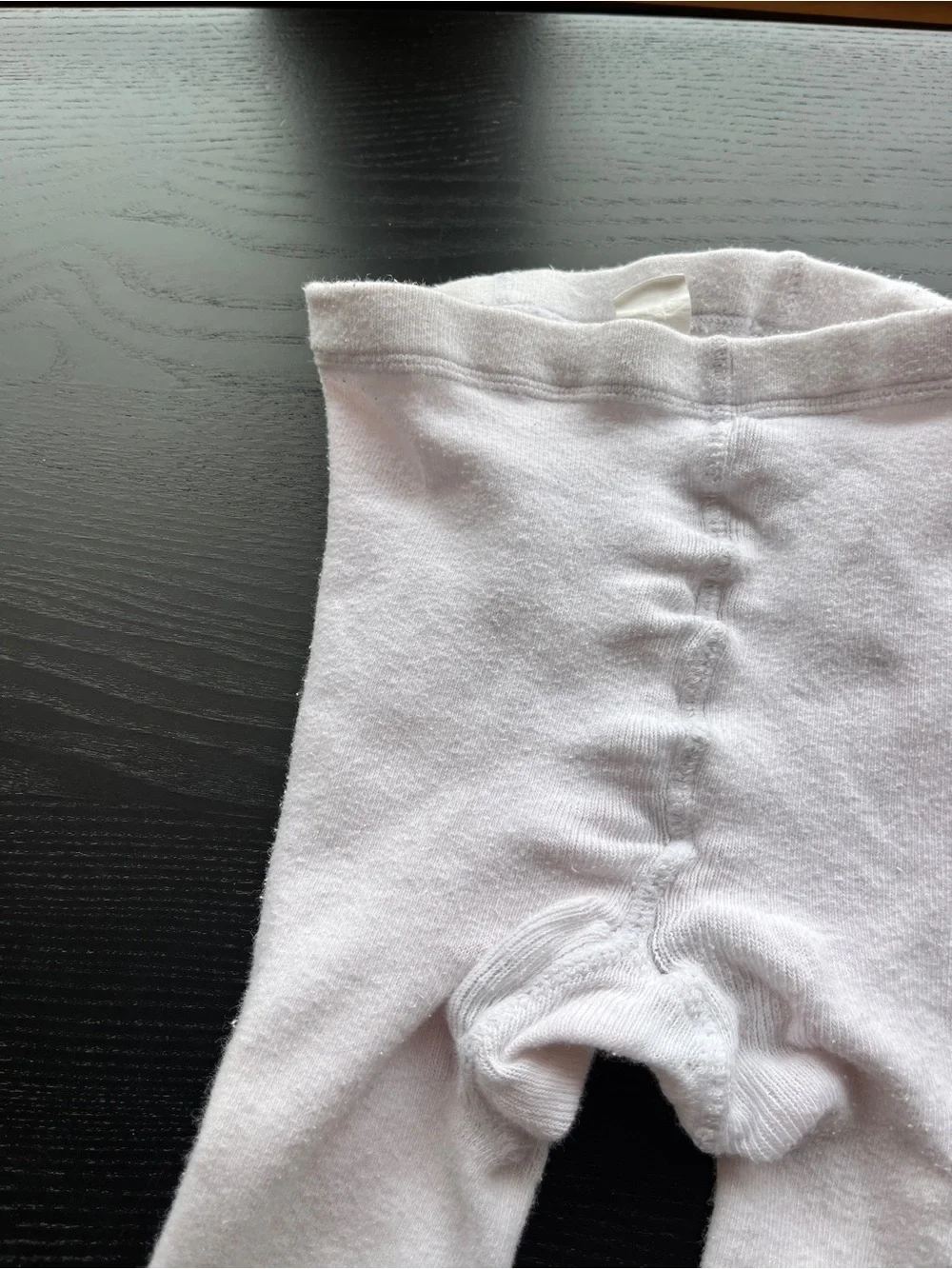 Girls White Knit Tights Size 7-10 Full Length Stretchy Stockings